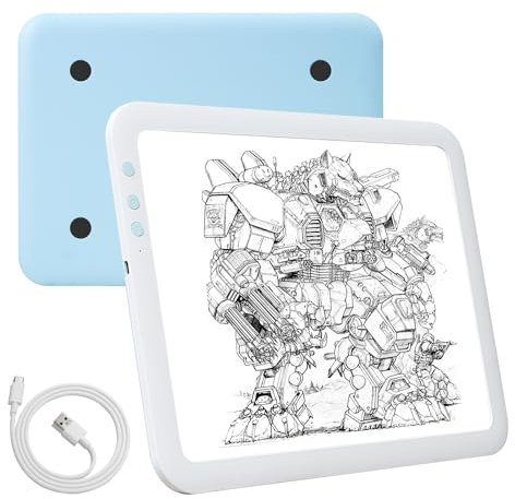 TSOCOS A3 Rechargeable Light Pad, Super Bright Diamond Painting Light Board, Portable Battery Powered Tracing Light Box, 3 Colours 6 Levels Brightness for Weeding Vinyl, Drawing, Sketching
