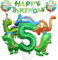MILIAFLICK Dinosaurier Ballon 5 Jahre Dino Geburtstag Deko Kindergeburtstag Dino Luftballon Happy Birthday Girlande Folienballon Luftballon Geburtstag 5 für Jungen Party Dekoration Dschungel