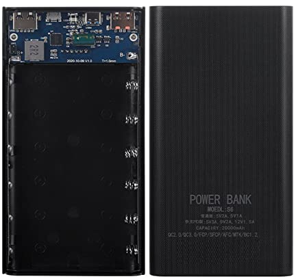Bamberg 18650 Battery Power Bank Box 22,5 W Schnelllade-LCD-Display 20000 MAh Power Board für 6X18650 Battery Powerbank Case(A)