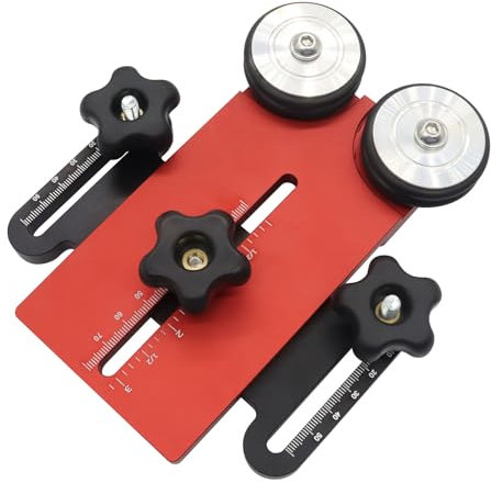 Table Saw Thin Rip Guide with Roller Wheels, Bearing Roller Featherboards Table Saw Press Feeder Guider Aluminum Alloy Thin Strip Ripping Jig for Router Tables Band Saws (1)