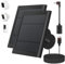 Paodekua Solarpanel für Ringkamera, 2 Stück, 4 W Solar-Ladegerät, kompatibel mit Ringstrahler und Stick Up Outdoor-Cam-Akku, 3 m langes Kabel mit USB-C auf Ringfass-Stecker-Adapter, Schwarz