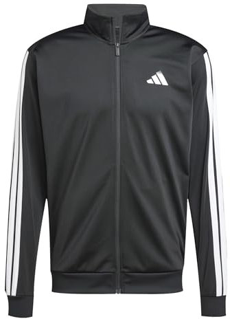 adidas Herren 3 Stripes Tricot Regular Track TOP, Black, M Tall