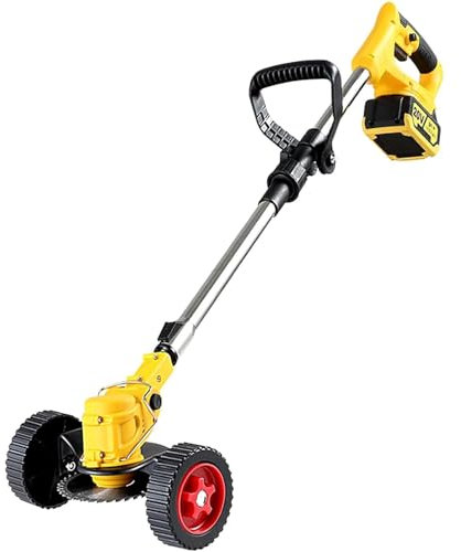 ZbOLi Cortacésped eléctrico de 1500 W, cortacésped de jardín inalámbrico de Mano, Herramientas eléctricas de poda de jardín Plegables de Longitud Ajustable, para poda de jardín