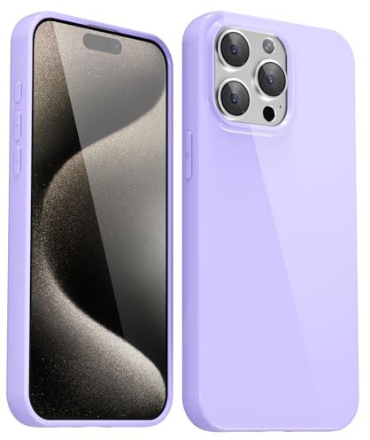 Svanove per iPhone 15 Pro Max Custodia in Silicone, Guscio Sottile Tinta Unita Liscio Gomma Gel di Originale, Morbido TPU Guscio Ultrasottile Antiurto Custodia Protettiva, Lilla Viola
