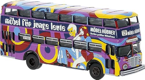 61261 H0 Büssing D2U Doppeldecker, BVG - Möbel Hübner, Pop-Bus, 1960