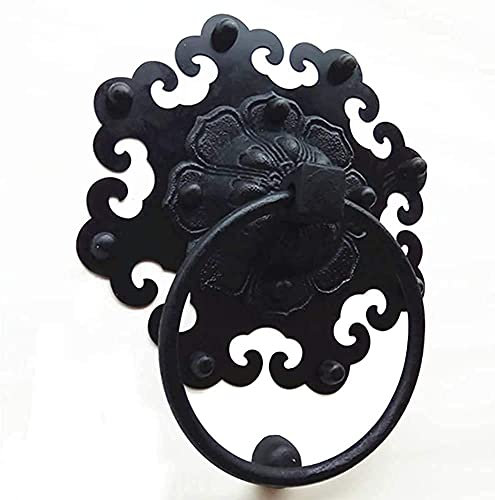 ZoRHac Vintage door knocker,door knockers, Cast Iron Door Knocker for Wooden Door,Front Door Handle-Black,Used to Alternative The Standard Doorbell Door knockers for Front Door