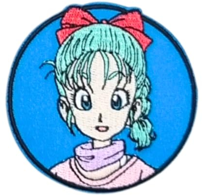 Comercial Mercera, Aufnäher Patches, Dragonball Z, Bulma - Charakter, Aufnäher Ideal für Mützen, Jacken, T-Shirts oder Schultaschen, 100% Polyester, 7x7 Zentimeter