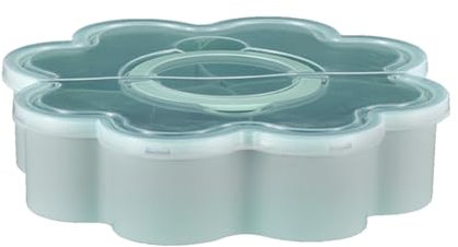 LEMCC Flower Shaped Snack Box, Divided Serving Dish with Lid, Melamine Appetizer Tray, Fruit Platter Serving Tray, Dessert Dry Fruit Storage Container for Nut Candy Dried Fruit (C)