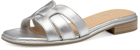 MARCO TOZZI Damen Pantoletten Elegant Sommer, Silber (Silver), 37 EU