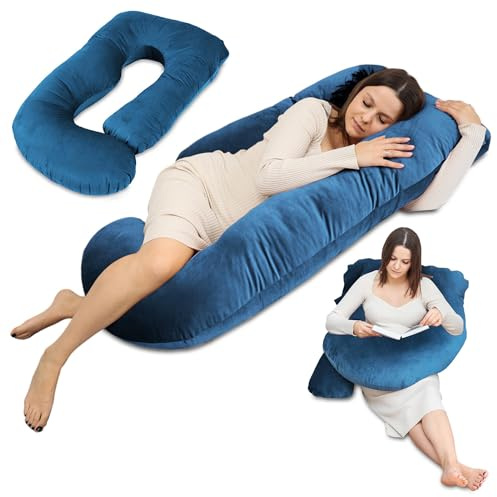 Totsy Baby Schwangerschaftskissen Seitenschläferkissen J Form - Stillkissen XXL Lagerungskissen Swan Pillow Kuschelkissen Komfortkissen Schlafkissen mit abnehmbarem Bezug 180 cm Zertifikat Oeko-Tex