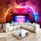 Tapete 3D Fototapete Gamer Fantasie Flamme Rot 350x256 cm Vliestapete Wandtapete Wandbilder 3D Druck Foto Tapeten für Wohnzimmer Schlafzimmer Vlies Tapete Motivtapeten
