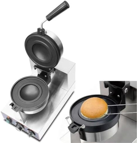 GAYAYAS Electric Burger Waffle Maker, Egg Waffles Baker Machine, Commercial Non Stick Hamburger Machine, Double-sided thermostat