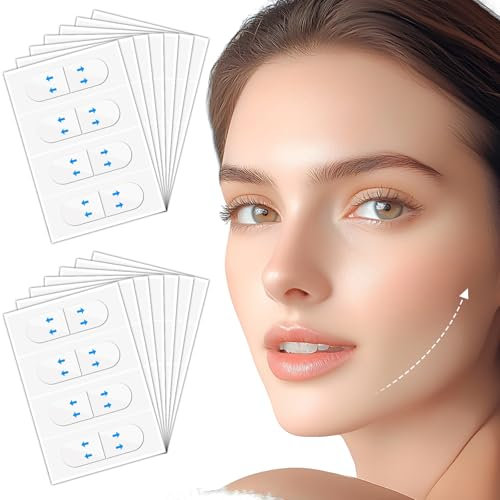 Sibba Gesicht Tape 160 Stück Unsichtbare Lift Tapes Sofort Straffung Aufkleber Portable Hals Patches Jowls Aufkleber schlaffe Haut Streifen Face Care Tape Clear Facical Tape für Doppelkinn Hals Falten