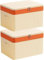 DIMJ Aufbewahrungsbox mit Deckel -Faltbare Aufbewahrung Schrank Organizer Vliesstoffe, Kleiderschrank Aufbewahrungsboxen für Spielzeug, Baby Kleidung, Buch, Socken, Kallax Regal, 2 Stück(Beige)