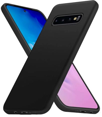 Whew für Samsung Galaxy S10 Hülle, Ultra Dünn Weicher Silikon Handyhülle, Matt Stoßfest Kratzfest Anti-Fingerabdruck Schutzhülle, Extrem Haltbarkeit Samtige Touch für Samsung Galaxy S10 Case, Schwarz