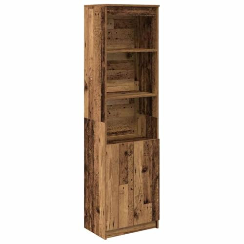 vidaXL Highboard Altholz-Optik 50x35x180 cm Holzwerkstoff, Schrank, Lagerschrank, Schrank hoch, Beistellschrank, hoher Schrank, Schrank mit Tür
