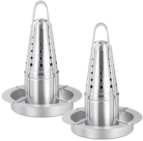 JIEHIN 2 Stück Edelstahl Hähnchen Ständer, Bräter Huhn Halterung Vertikal Hähnchen Ständer Grill, Hähnchengriller, Hähnchenbräter Grill, Hähnchenbräter für Hausgrill, 17.5 x 24 cm