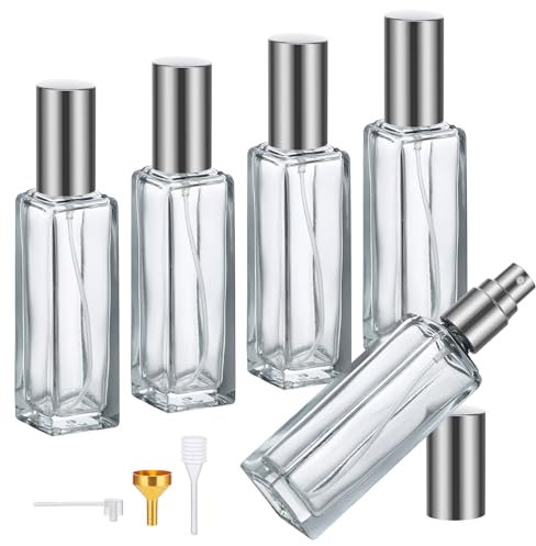 Segus Perfume Bottle Refillable Spray, 5 Pcs 20ml Aftershave Travel Bottle, Empty Glass Perfume Spray Bottles, for Gift (Grey)