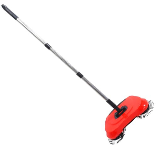 CHILDWEET Barredora Manual con Recogedor y Cubo De Basura Escoba De De para Hogar Rojo
