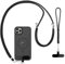Caremore Cordon Telephone Portable1 Pcs Bandeau de Cou Réglable,1 Pcs Bandeau de Poignet,2 Patchs Noirs Durables,Corps croisé Universel, Multifonctionnel Compatible avec la Plupart des Smartphones