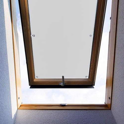 Moboo Dachfenster Rollo Thermo Sonnenschutz Verdunkelungsrollo für Dachfenster UV Schutz mit Saugnäpfe ohne Bohren ohne kleben (Weiß,72x110cm)