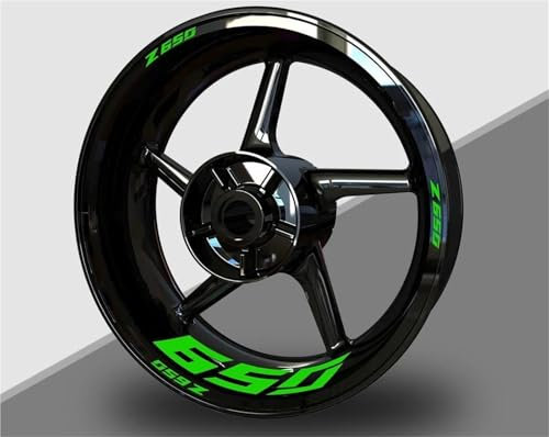 SYMWBD Motorrad-Felgenaufkleber Für Kawasaki Z650 Z 650 2017-2023 Felgenaufkleber Rad Reflektierende Dekorationsaufkleber Reflektierender Aufkleber