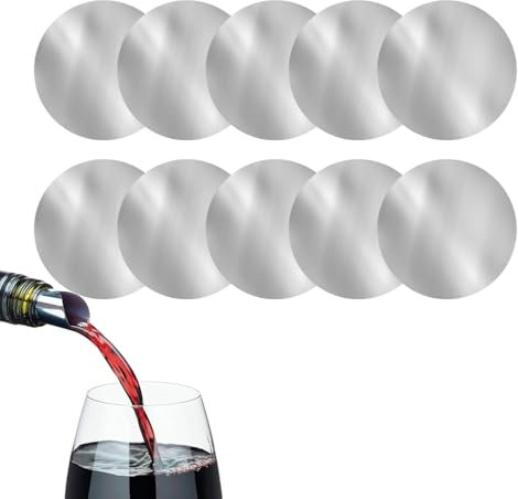 DaiUni Wein Ausgießer, 10 Stück Weinausgiesser Plättchen,Tropffreier Flaschenausgießer für Wein & Sekt, Für Weinflaschen Party Geburtstag Hochzeit