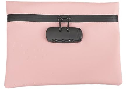 zjhukfmc Pochette Résistante au Vol Portable Imperméable de Rangement,24,5x16cm Sacs Verrouillables Pour Effets Personnels,Sac Sécurisé Pour Effets Personnels,Pour Dortoir Maison École Bureau