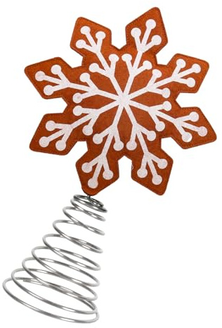 Einfach aufzuhängende Weihnachtsbaumspitze aus Filz, Schneeflocke/Stern, Dekoration für den Innenbereich, für Familientreffen, nachhaltiger Weihnachtsakzent aus Filz