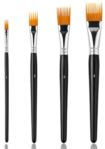 4-Piece Grainer Brush Set, Professional Watercolour Brushes for Artists, Paint Brushes Art with Unique Texture Painting