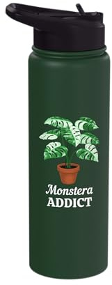 Monstera Addict Variegated Monstera House Plant Stainless Steel Insulated Water Bottle
