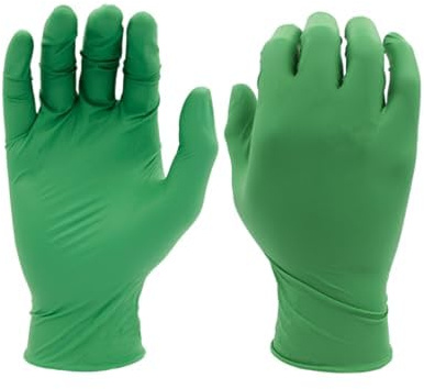 SHOWA 6110PF, Biologisch abbaubar, Nitril – Beschichtung, Einweghandschuh, Grün, 6/XS