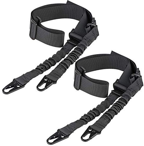 CVLIFE Two Point Sling Adjustable Length Rifle Sling with Metal Hook, Black