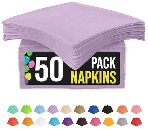 Party Solids Lavender Cocktail Napkins Paper Napkins 50 Pcs