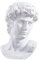 Cozylkx 29 cm Premium Harz griechische Michelangelo David Büste Statue Nachbildung Skulptur Home Art Decor Weiß