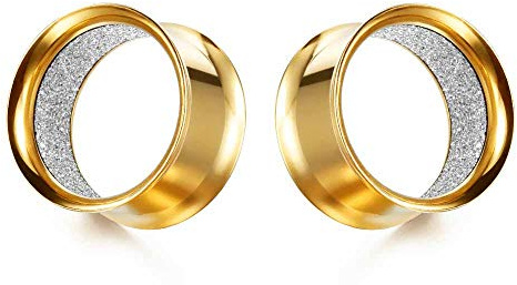 COOEAR Upgrade Ösentunnel und Stopfen Flesh Ear Gauges Ohrringe Piercing Double Flared Stretchers Expander 6mm bis 25mm.