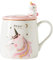 Mug Licorne Mignonne tasse de café en céramique avec une belle cuillère de licorne, Coupe du matin Café de nouveauté thé Lait Tasse de noël Cadeau pour les filles Amoureux de la licorne 380ML