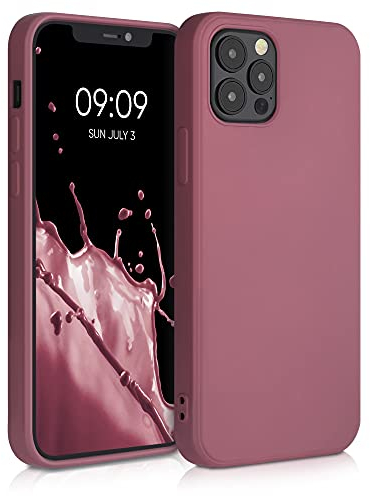 kwmobile Housse Compatible avec Apple iPhone 12 / iPhone 12 Pro Coque - Housse de téléphone Souple et Fine en TPU Silicone - Rose foncé
