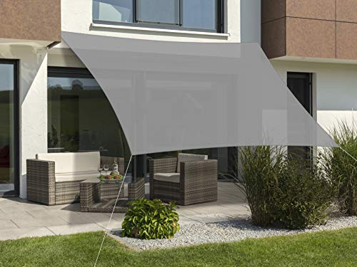 Schneider Sonnensegel Teneriffa, silbergrau, 500 x 500 cm quadratisch, 233-14, HDPE-Gewebe, 4 kg