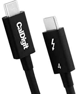 CalDigit - Cavo Thunderbolt 4 / USB 4, 40 Gbps, 100 W di ricarica, certificato Intel, compatibile con Thunderbolt 3 e USB tipo C, MacBook Pro 2016+, M1 2020 (0,8 metri, cavo Thunderbolt 4/USB 4)