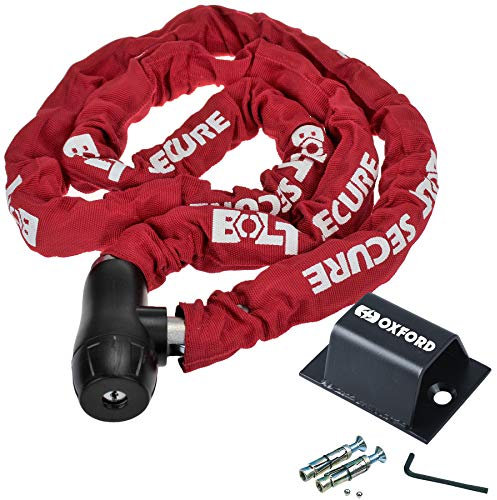 Anti-Theft Bolt GP Integral Motorcycle 2 Meter Chain with Black Brute Force Ground Anchor Lock Heavy Duty Disc Pad Lock Bike Protection