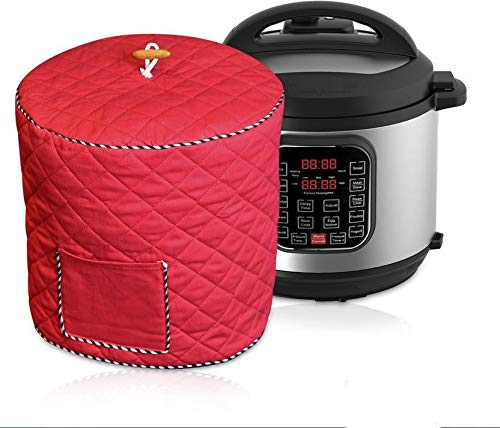 UCARE Funda para olla a presión eléctrica, impermeable, cubierta antipolvo para olla instantánea con bolsillo, pequeños electrodomésticos de cocina, color negro (rojo, 6 cuartos de galón)