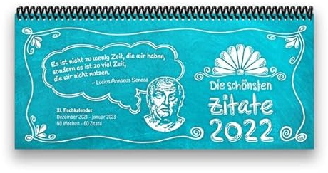 Tischkalender- Planer 2022 „Zitate“ Buntkalender® Türkis: Starten Sie in jede neue Woche mit einem Zitat! - XL-Kalender: 29,7 x 13,5 cm, quer, türkis