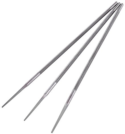 BORDSTRACT Kit Limes affûtage Diamant 3pcs 4.8mm pour tronçonneuse | Haute dureté, affûtage précis, outil durable pour chaînes de tronçonneuse.
