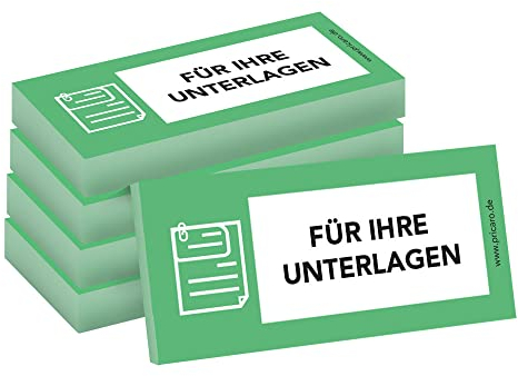 PRICARO Haftnotizen Für Ihre Unterlagen, grün, 100 Blatt, 5 Stück