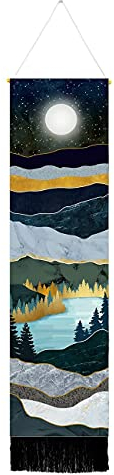 Doumneou 1Set Schmaler Tapisserie Wandbehang Lange Landschaftsmalerei Landschaft Tapisserie für Zuhause Schlafzimmer Vertikaler Wandteppich