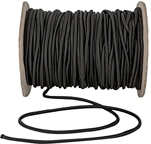 2mm Wide Round Elastic Cord for Sewing Crafting Waistbands Black White - Perfect for Wig Bands Strap Mask Making Dressmaking Accessories Altering Fitting DIY Craft by Discount Fabrics LTD (Black,1m)