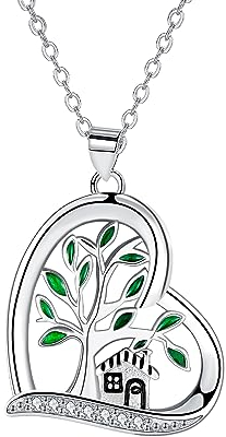 Micory Collier Arbre de Vie Argent Sterling 925 Coeur Pendentif Collier pour Femme Bijoux avec Boite Cadeau pour Maman Femmes Filles Amie