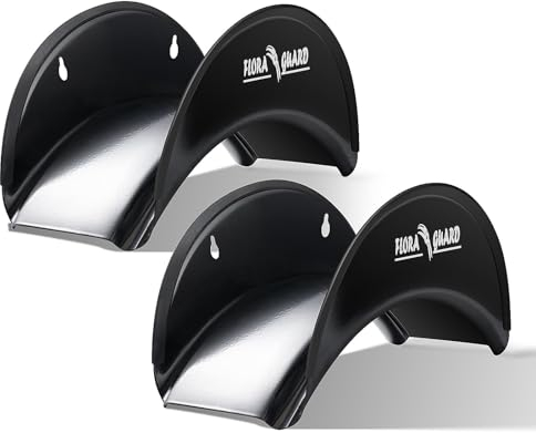 FLORA GUARD 2 Stück Schlauchhalter, Gartenschlauchhalter, Metall, Wandschlauchhalter korrosionsbeständige Schlauchhalterung und rostfreies Schlauchgestell mit Schrauben und Dehnschraube