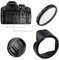 Filtro UV da 55 mm HB-N106 Copriobiettivo for paraluce + 2 protezioni for schermo in vetro, for obiettivo For Nikon D3400 D3500 D5600 D7500 AF-P DX For NIKKOR 18-55 mm (Size : D3400)